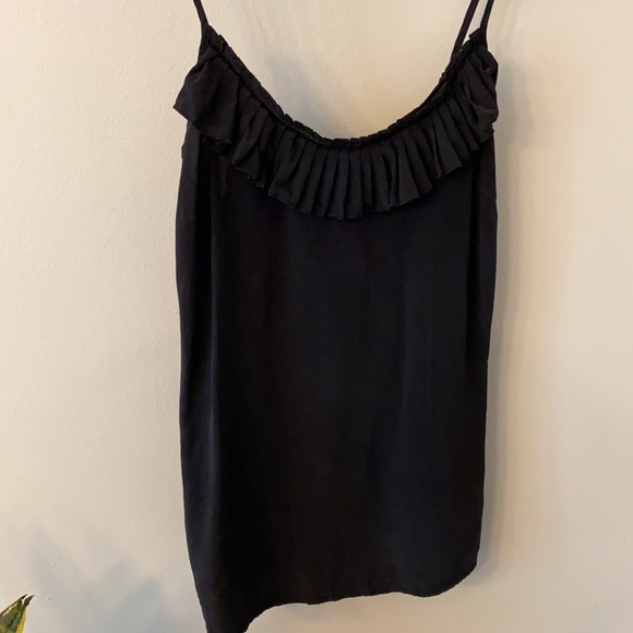 Joe’s black ruffled tank top size small - Picture 2 of 8